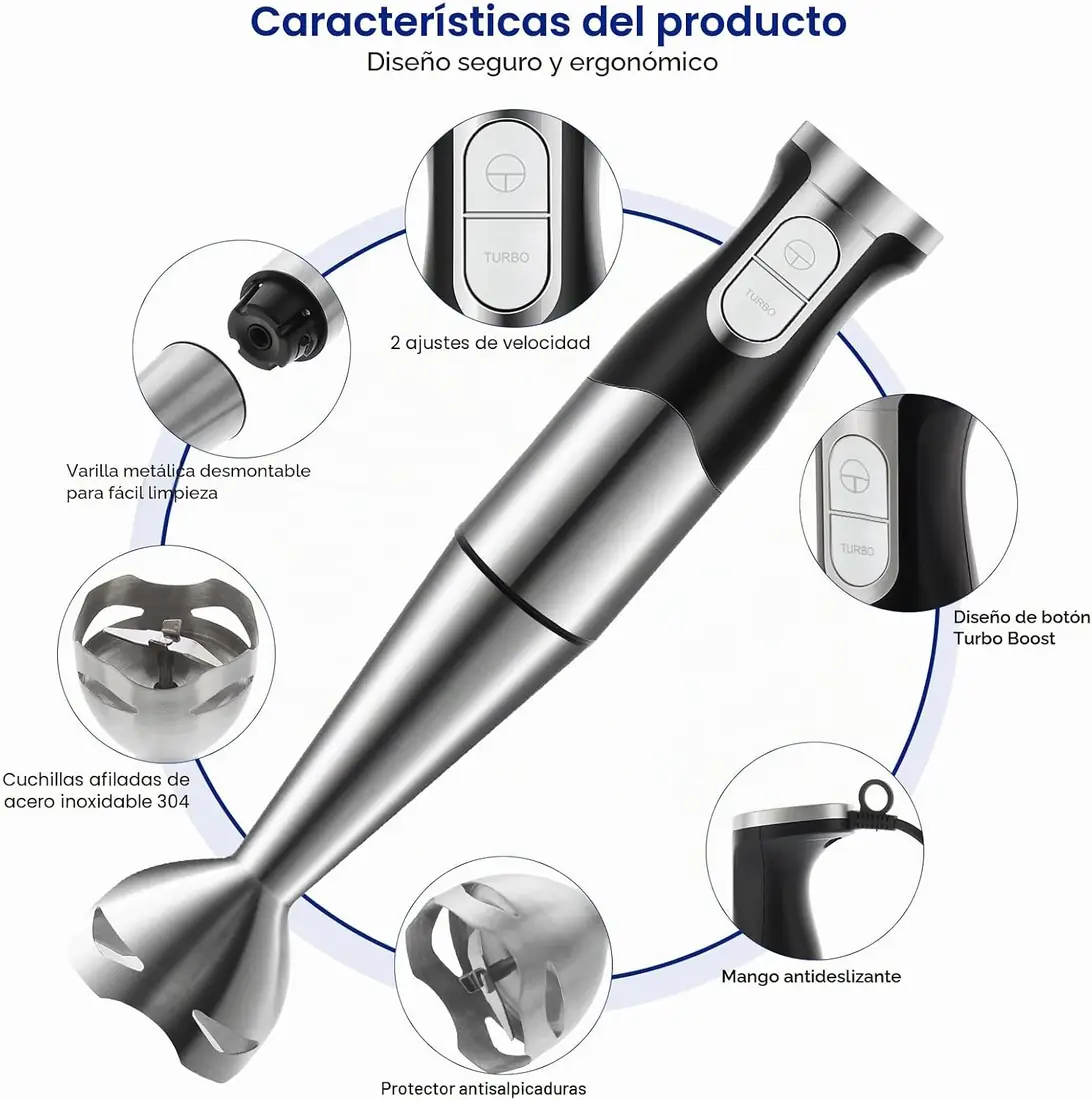 NWOUIIAY Batidora de Mano 1200W Multifunción 6 en 1 foto 6