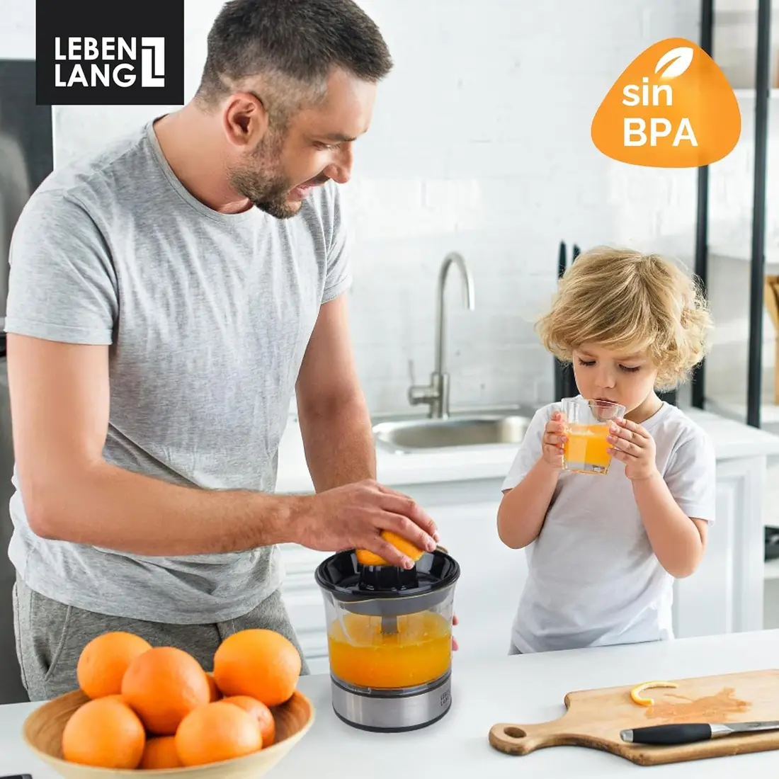 LEBENLANG Exprimidor Eléctrico 700ml Doble Cono foto 6